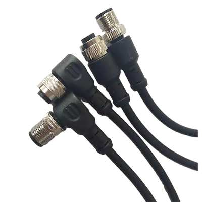 PVC 커버와 여성 검정색에 남자인 금속 스크류 포닉스 M12 케이블 100 센티미터 길이