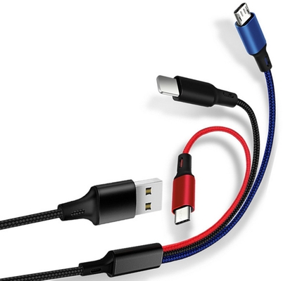 데이터 케이블 C형 다중 포트함수 OEM ODM을 고발하는 1 2.4A USB에서 3