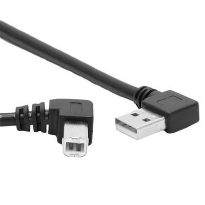 90 도 Ｌ 종류 듀얼 직각과 1 미터 USB 프린터 데이터 케이블은 각도를 남겼습니다