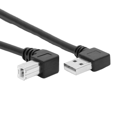 90 도 Ｌ 종류 듀얼 직각과 1 미터 USB 프린터 데이터 케이블은 각도를 남겼습니다