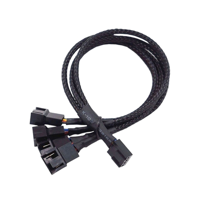 2.54mm 피치 앰프 커넥터 케이블 어셈블리 알루미늄 엽 보호 된 와이어 허리 PC 팬
