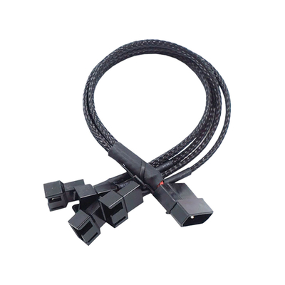 2.54mm 피치 앰프 커넥터 케이블 어셈블리 알루미늄 엽 보호 된 와이어 허리 PC 팬