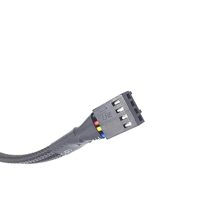 Bylon 보호 2.54mm Pitch 4 핀 와이어 해운 30cm 길이 컴퓨터 팬을 위한 검은 색